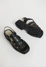 Haddie Sandal Embossed Croc