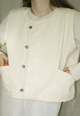 Raw Cropped Gilet Natural