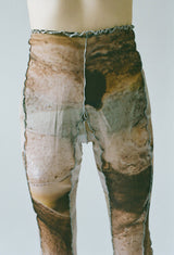 Earth Tone Mesh Straight Pants
