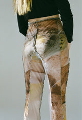 Earth Tone Mesh Straight Pants