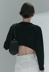 Back Cut-out Cardigan Black