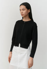Back Cut-out Cardigan Black