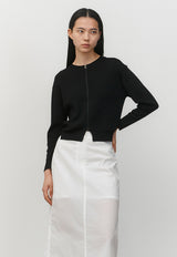 Back Cut-out Cardigan Black