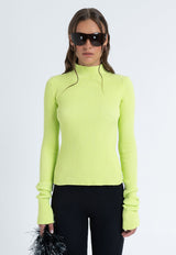 Ribbed Mock-Neck Skivvy Algae
