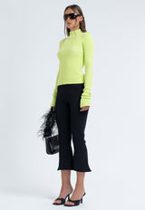 Ribbed Mock-Neck Skivvy Algae