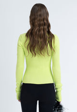 Ribbed Mock-Neck Skivvy Algae