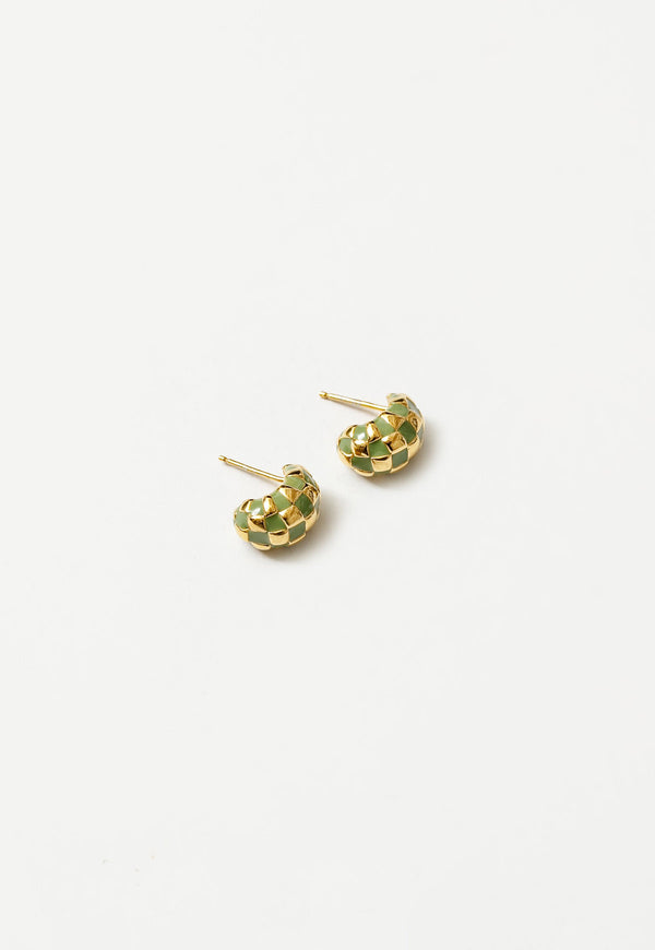 Small Nellie Earrings Green and Gold