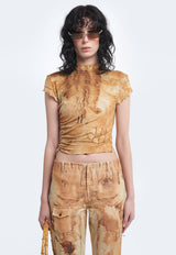 Ruched Tee Rust