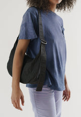 Medium Nylon Crescent Bag Black