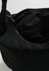 Medium Nylon Crescent Bag Black