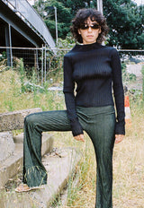 Fluidity Semi-sheer Top Black