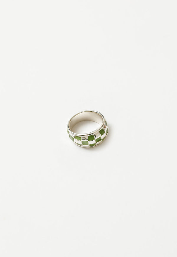Clara Ring Green and Sterling Silver