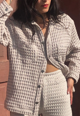 Aniela Parys Julian Waffle Jacket Natural - NOIS NEW YORK