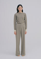 Unbalance Waist Trousers Light Khaki
