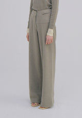 Unbalance Waist Trousers Light Khaki