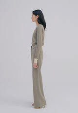 Unbalance Waist Trousers Light Khaki