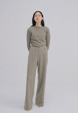 Unbalance Waist Trousers Light Khaki