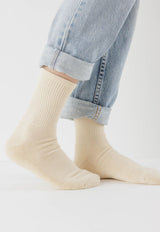 Ribbed Sock Ecru