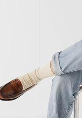 Ribbed Sock Ecru