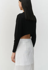 Back Cut-out Cardigan Black