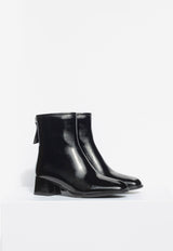 Franca Patent Ankle Boots Black