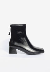 Franca Patent Ankle Boots Black