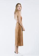 Velvet Slip Dress in Camel, dress, Rocket x Lunch, - nois