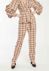 Define Pant in Blush Check, bottom, c/meo, - nois