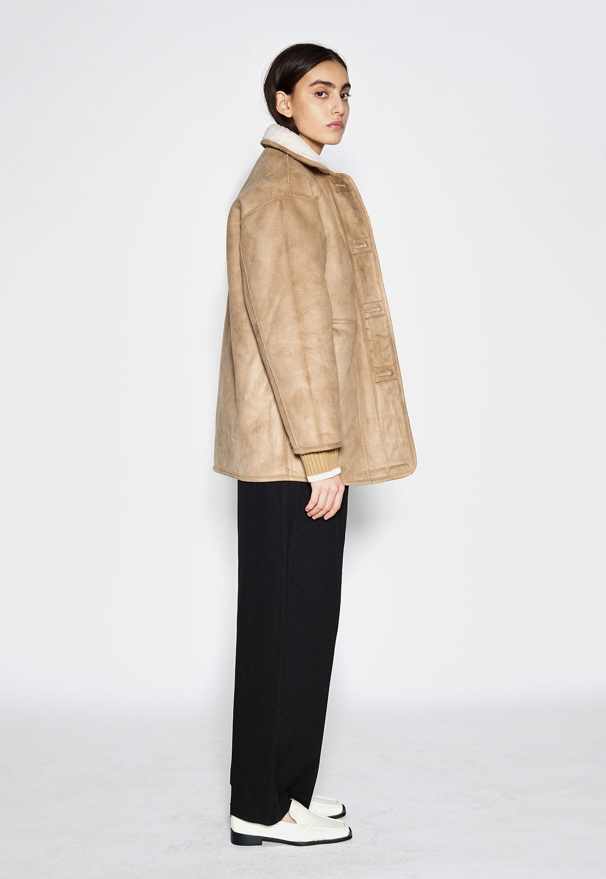 Reversible Vegan Shearling Jacket Oatmeal – NOIS NEW YORK