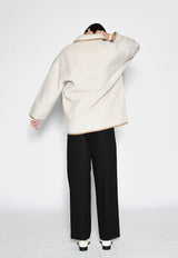 Reversible Vegan Shearling Jacket Oatmeal