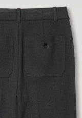 Semi-wide Pleat Slack Charcoal Grey