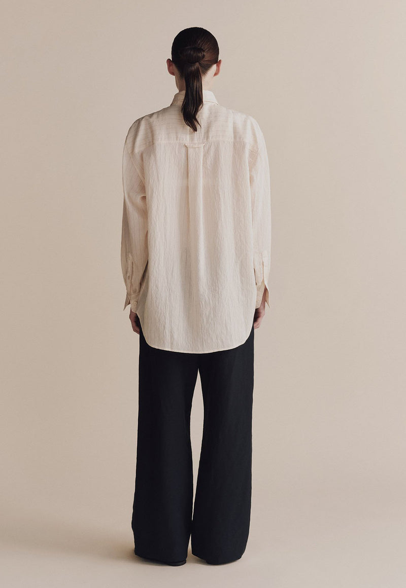 Stripe Oversized Shirt Cream