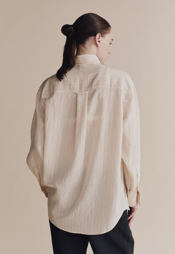 Stripe Oversized Shirt Cream