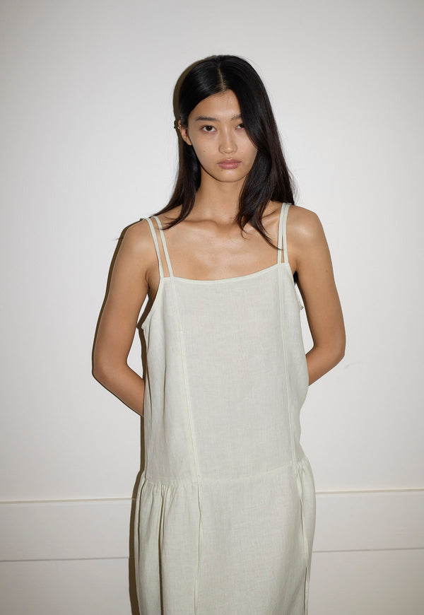Linen Strap Dress Pastel Pistachio