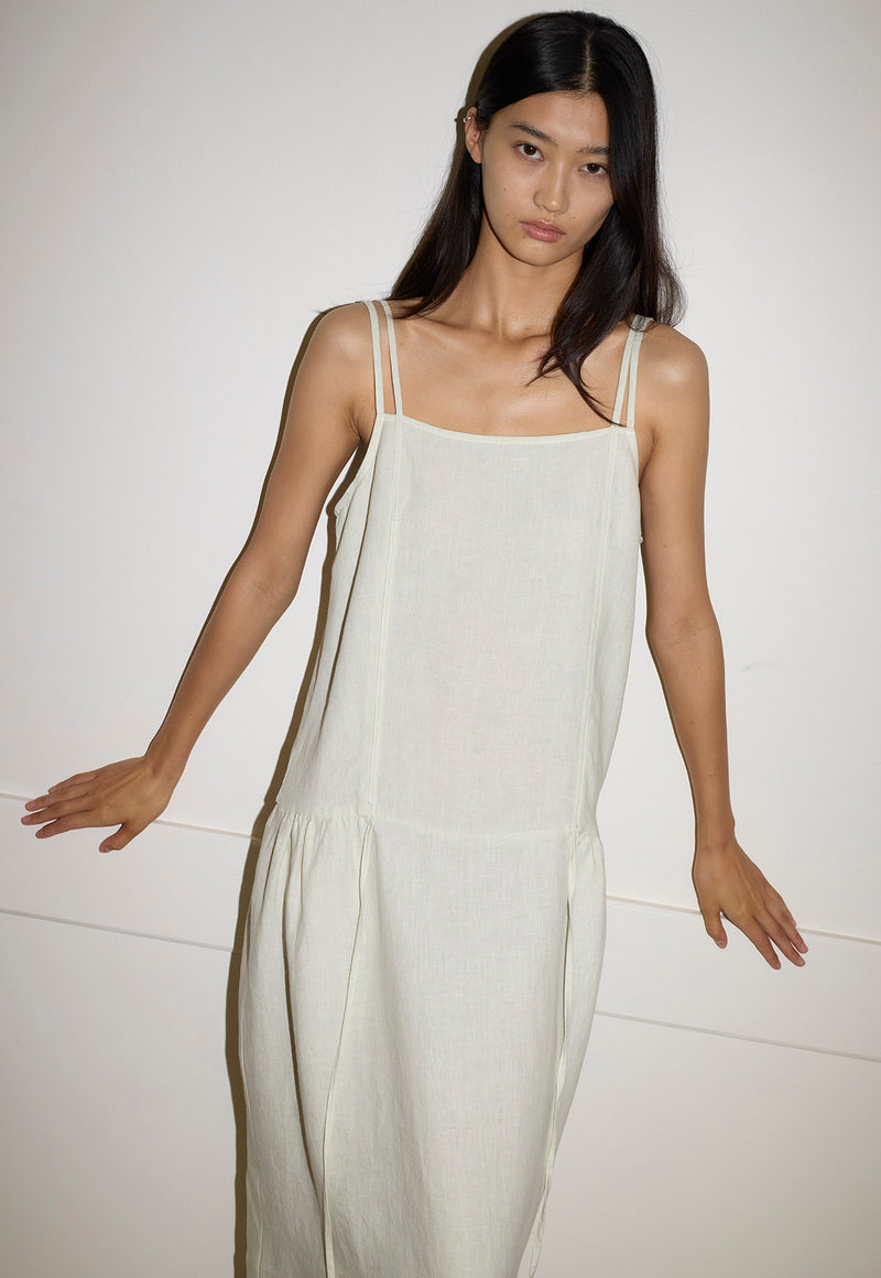 Linen Strap Dress Pastel Pistachio