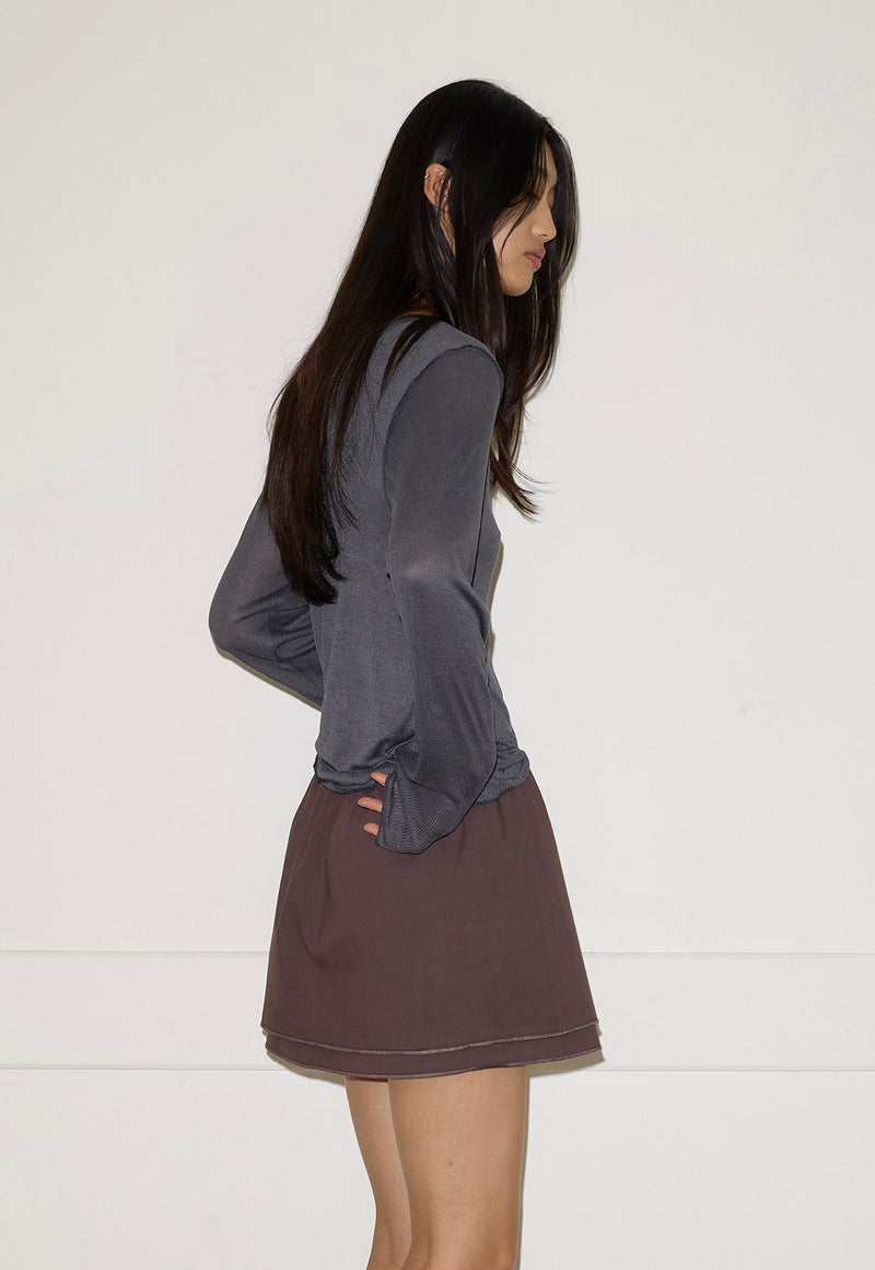 Knit Long Sleeve Steel