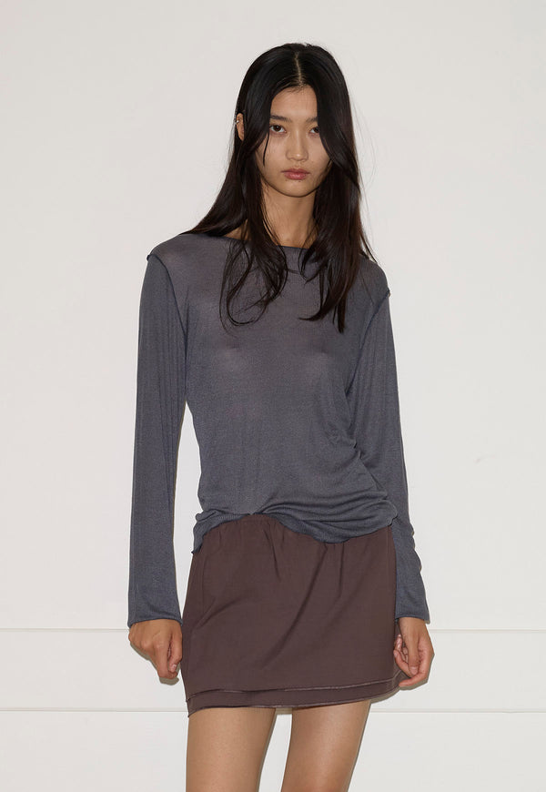 Knit Long Sleeve Steel