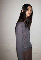 Knit Long Sleeve Steel