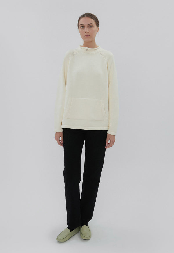 Snap Collar Knit Stone