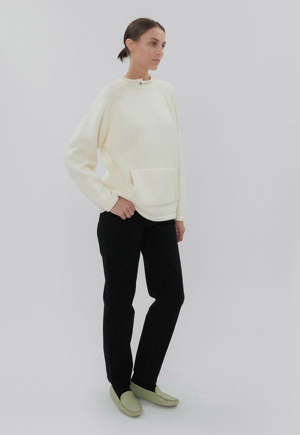 Snap Collar Knit Stone