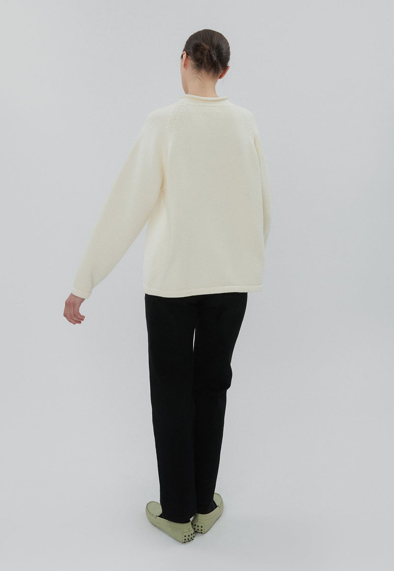 Snap Collar Knit Stone