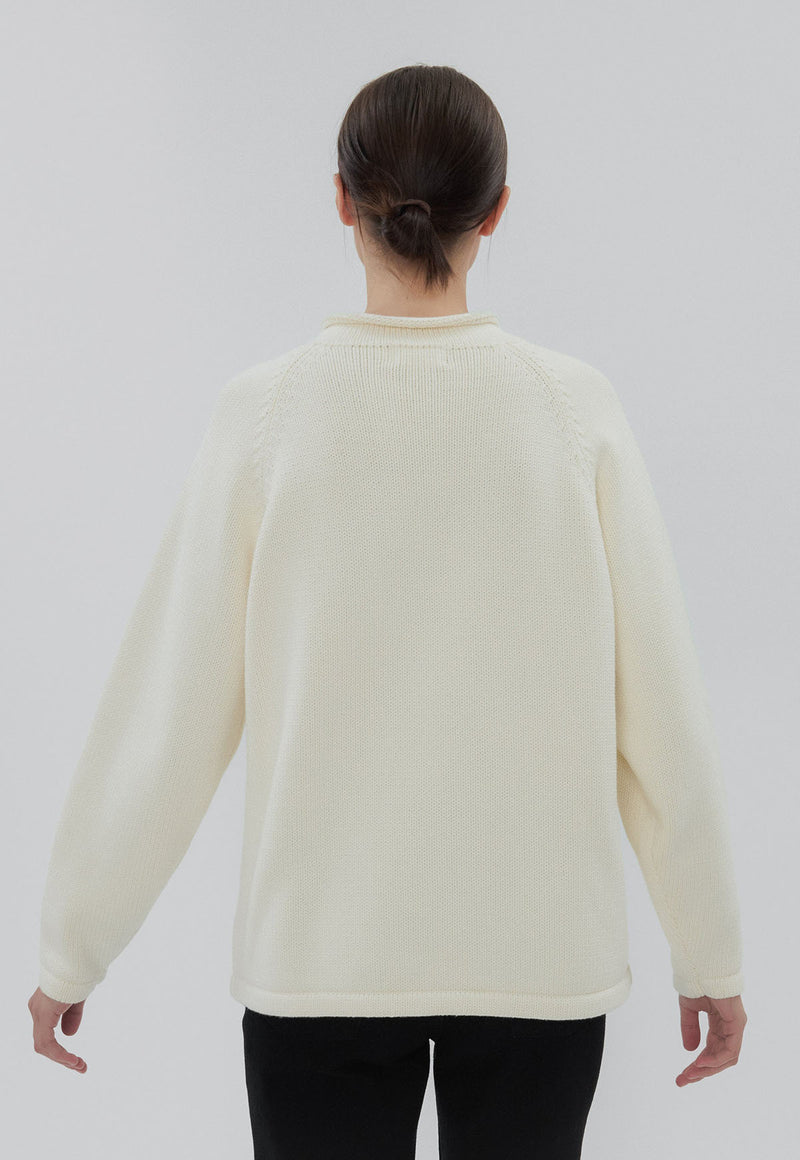 Snap Collar Knit Stone
