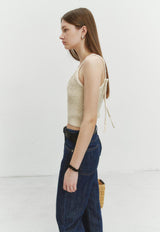 Sleeveless Knit Top Ecru