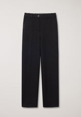 Semi-wide Pleat Slack Black