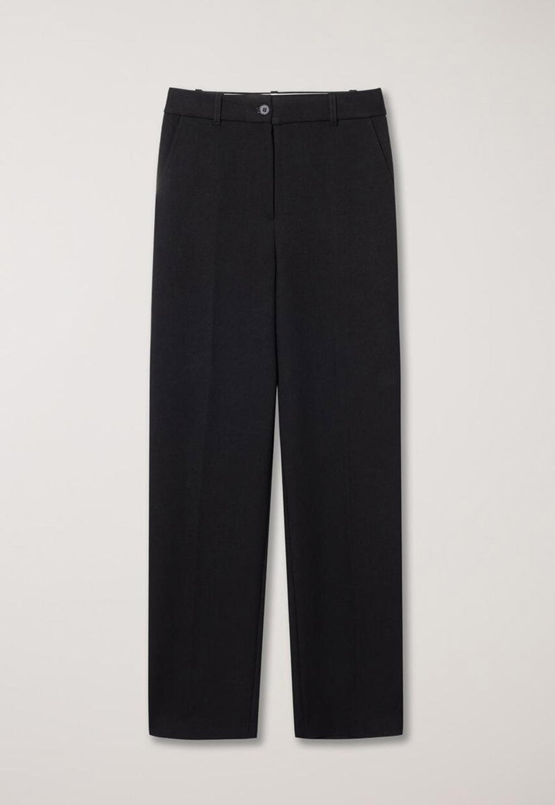 Semi-wide Pleat Slack Black