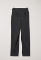 Semi-wide Pleat Slack Charcoal Grey