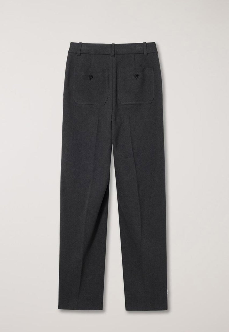 Semi-wide Pleat Slack Charcoal Grey