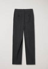 Semi-wide Pleat Slack Charcoal Grey