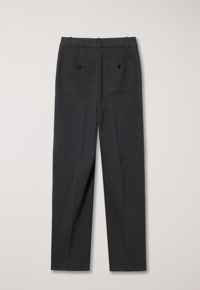 Semi-wide Pleat Slack Charcoal Grey