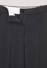 Semi-wide Pleat Slack Charcoal Grey